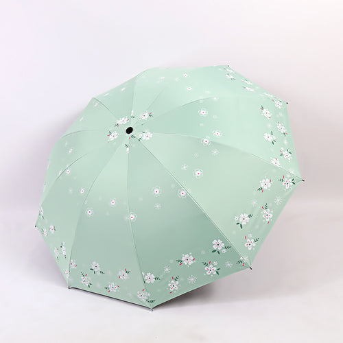 Women's Stylish Folding Umbrella with Floral Patterns Bowlift