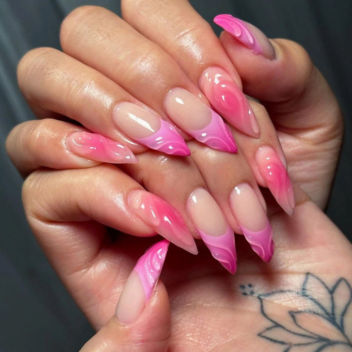 Artistic acrylic nails with elegant ombre effect Bowlift