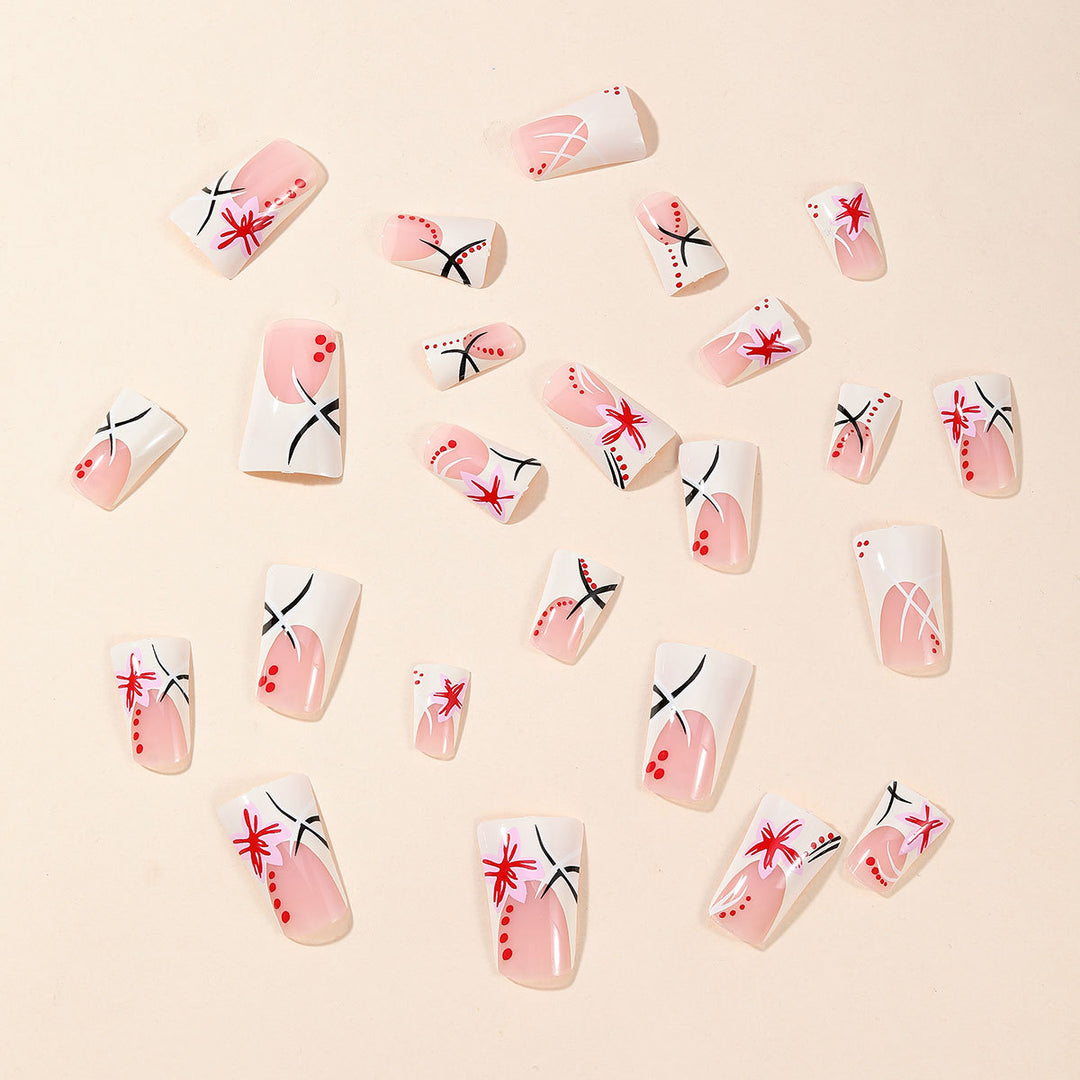 Artistic Floral Acrylic Nail Design Bowlift