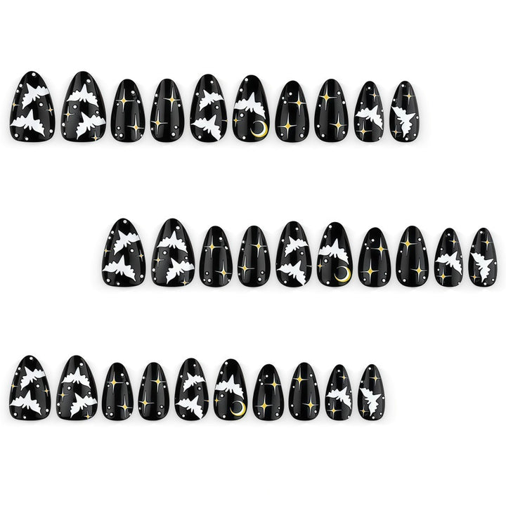 Artificial nails in creative Halloween bat design Bowlift