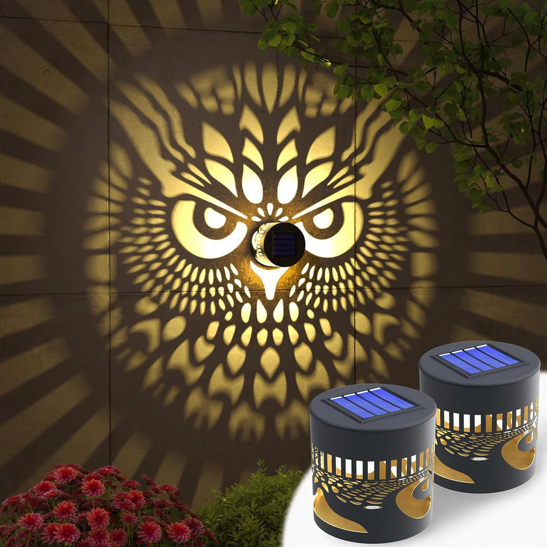 Outdoor Mandala Solar Projection Wall Lights With Patterned Metal Casing And Automatic Dusk-To-Dawn Sensor Bowlift
