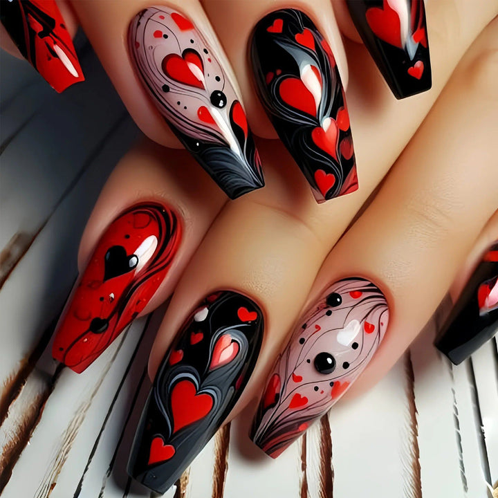 Artistic Heart-Themed Nail Art Set Bowlift