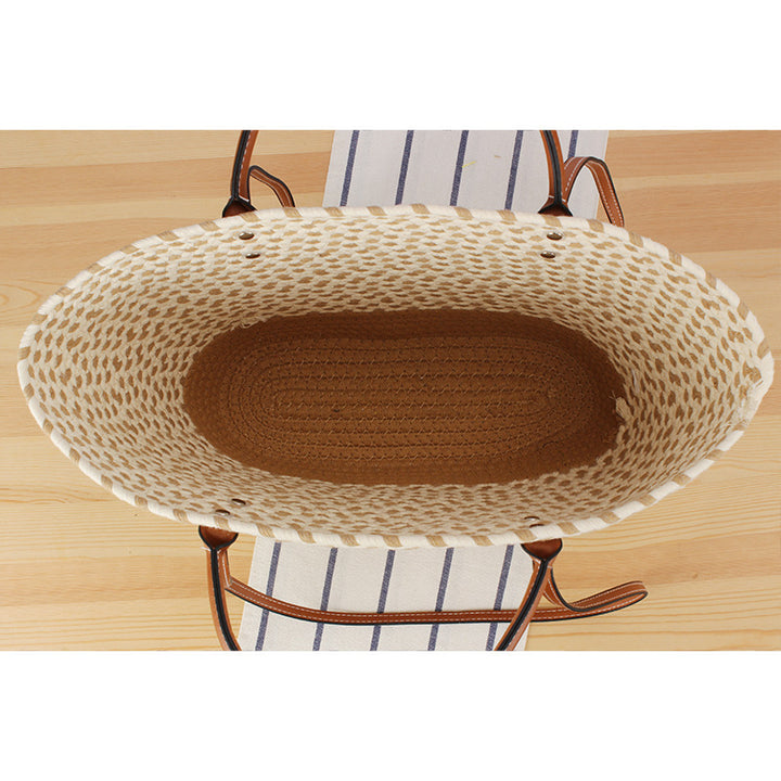 Trendy Woven Tote Bag Bowlift