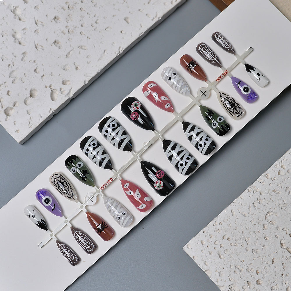 Whimsical Halloween-Themed Press-On Nail Set Bowlift