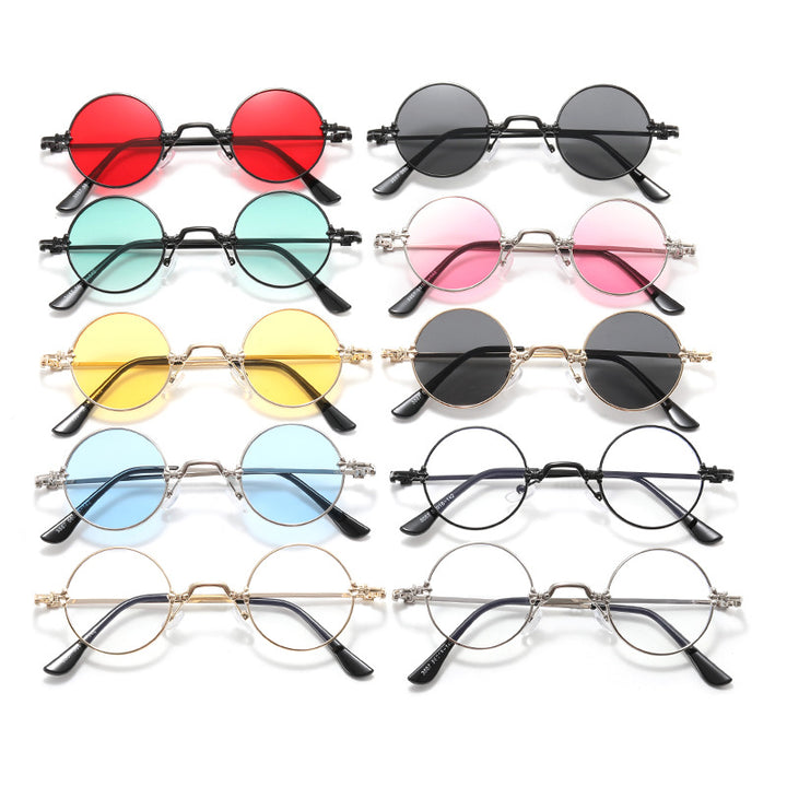 Ladies fashionable round glasses with high-quality metal frame and flexible temples Bowlift