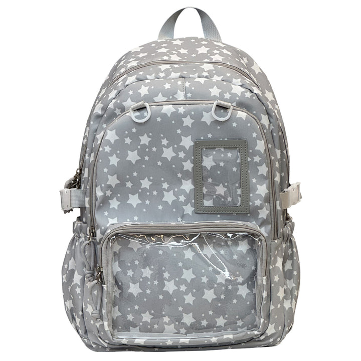 Star Patterned Transparent Pocket Backpack