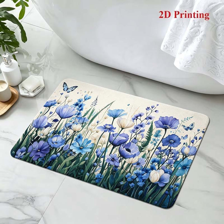 Floral-Themed Comfort Bath Mat Bowlift