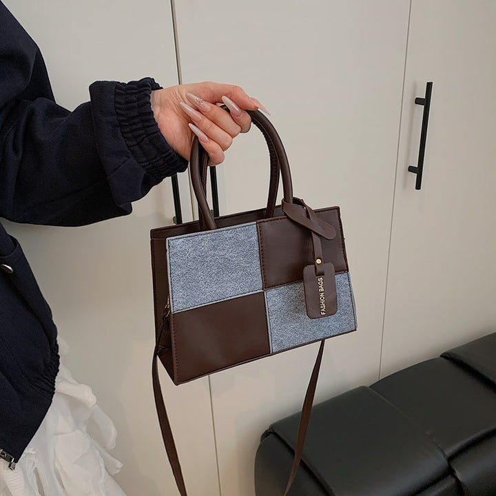Geometric Patterned Handheld Tote Bag Bowlift