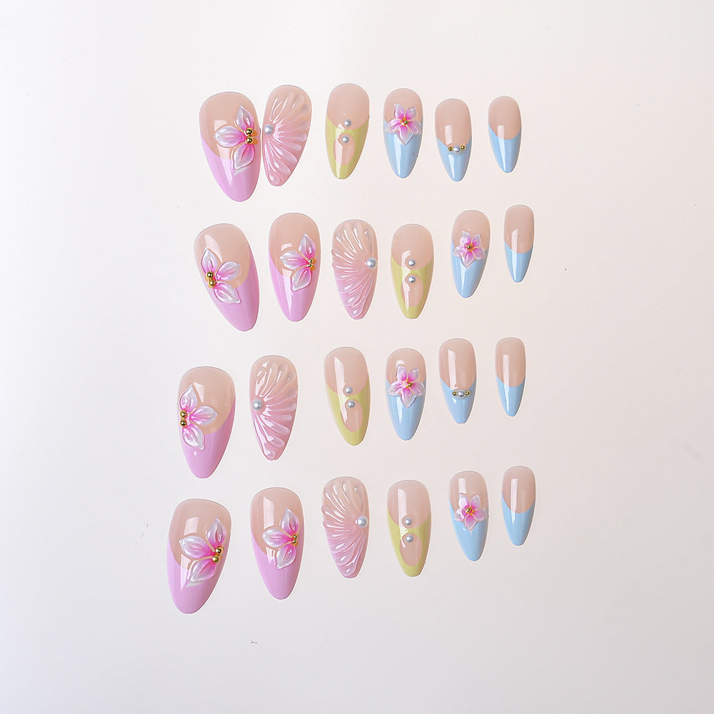 Elegant Floral-Inspired Press-On Nail Set Bowlift