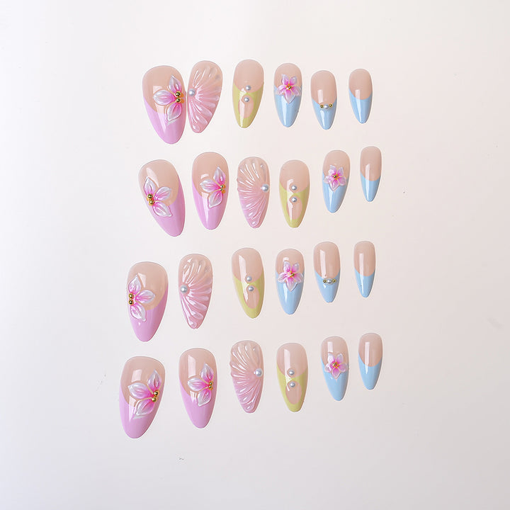 Elegant Floral-Inspired Press-On Nail Set Bowlift