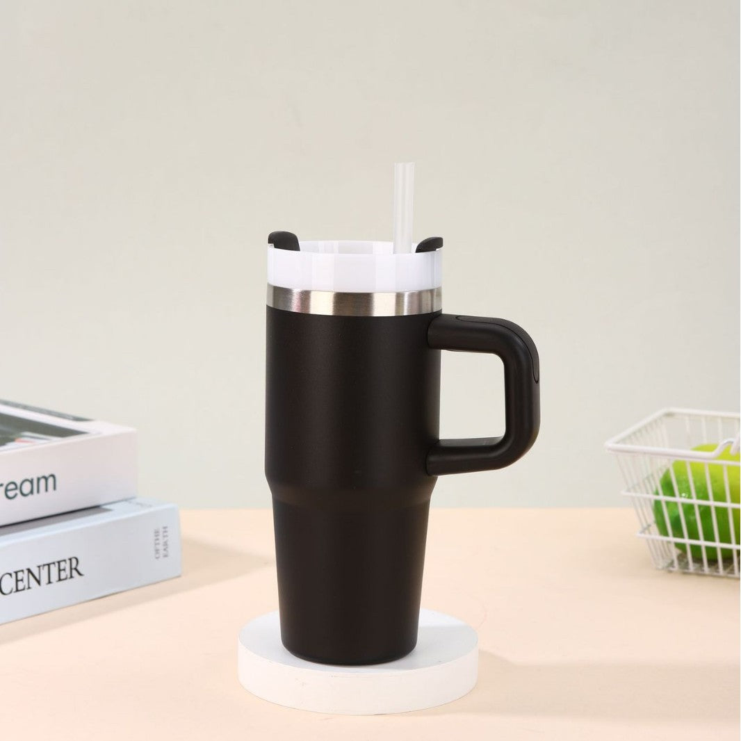 Unisex noble insulated cup with practical straw Bowlift