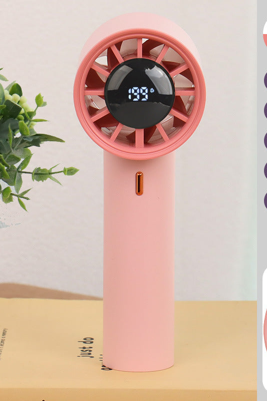 Ladies Portable Mini Fan with Digital Temperature Display Bowlift