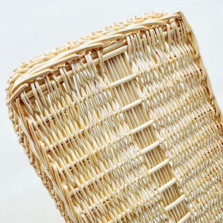 Women's rectangular basket made of woven natural material Bowlift
