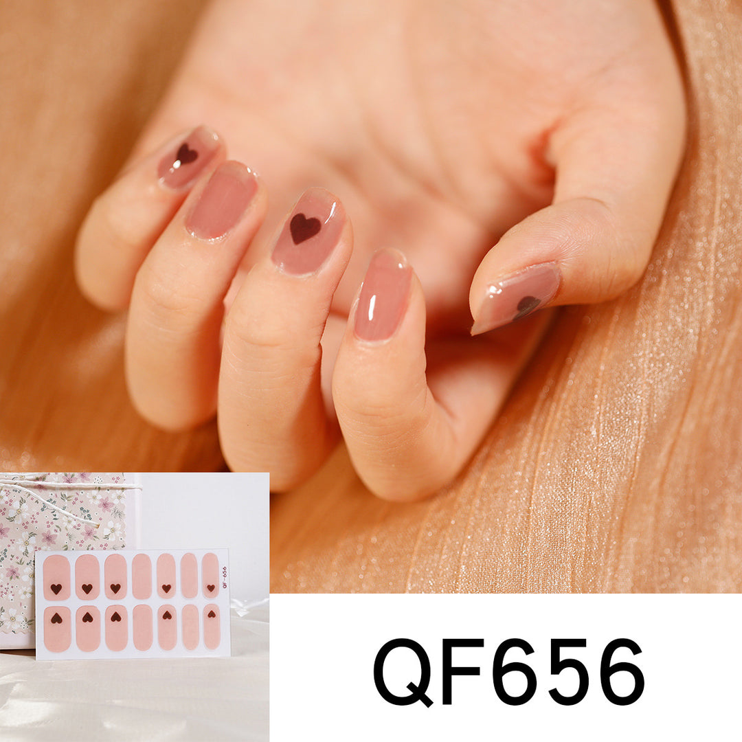 Artificial nail art with heart-shaped designs and soft color gradients Bowlift