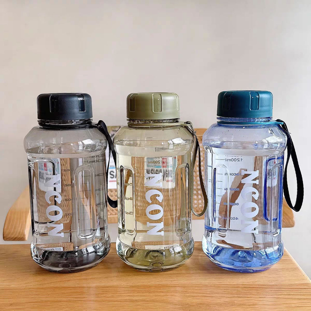 Women Transparent Drinking Bottle with Practical Carrying Handle Bowlift