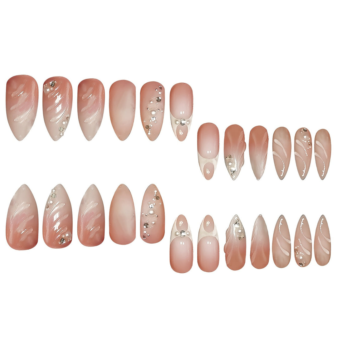 Premium Rhinestone-Embellished Stiletto Press-On Nails Bowlift