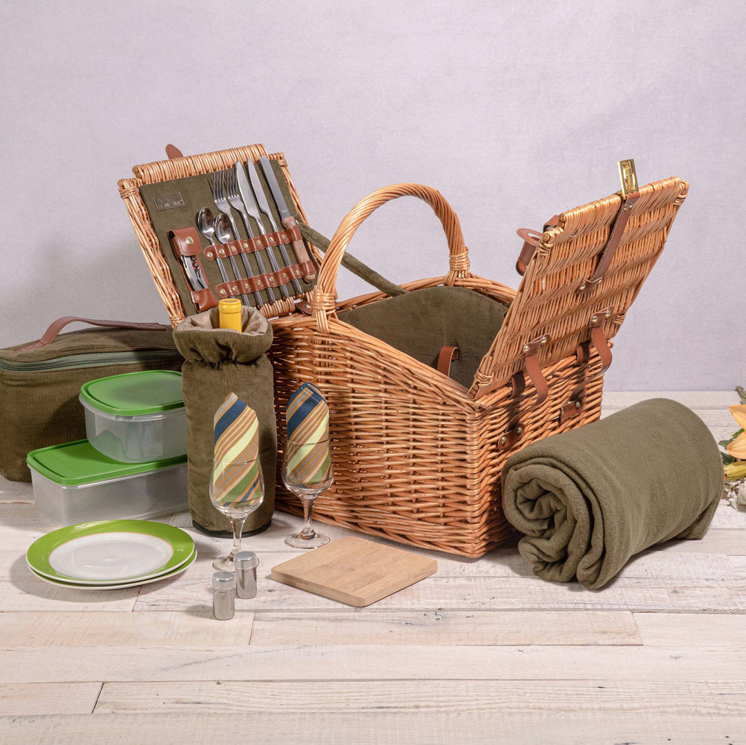 Women's basket for comfortable picnicking with practical lid Bowlift