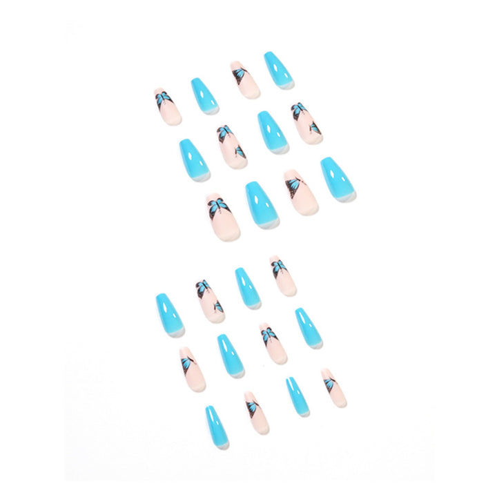 Artful Nail Extensions with Butterfly Motif Bowlift