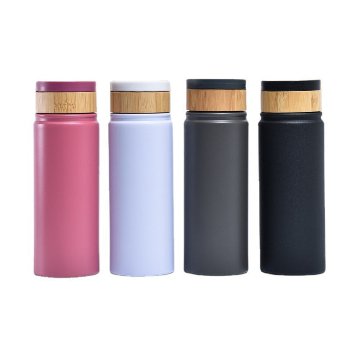 Ladies stylish and versatile stainless steel drinking bottle with bamboo lid Bowlift
