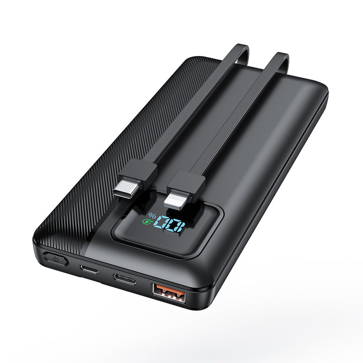 Powerbank with Integrated Charging Cable and LED Display Bowlift