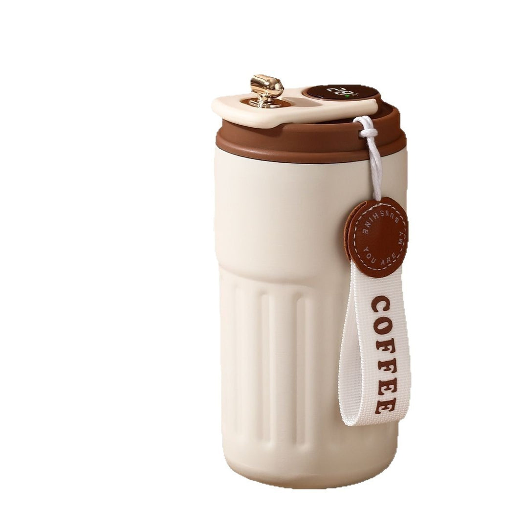 Insulated Stainless Steel Travel Coffee Tumbler with Leakproof Lid and Carry Strap Bowlift