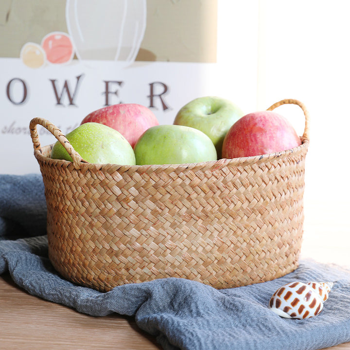 Handwoven Seagrass Storage Basket Bowlift