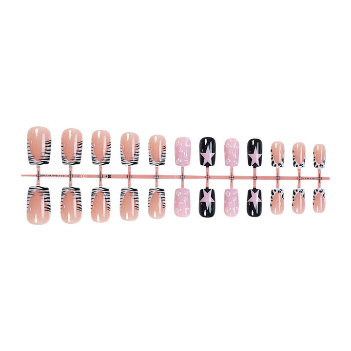 Decorative Press-On Nail Art Set with Trendy Patterns Bowlift