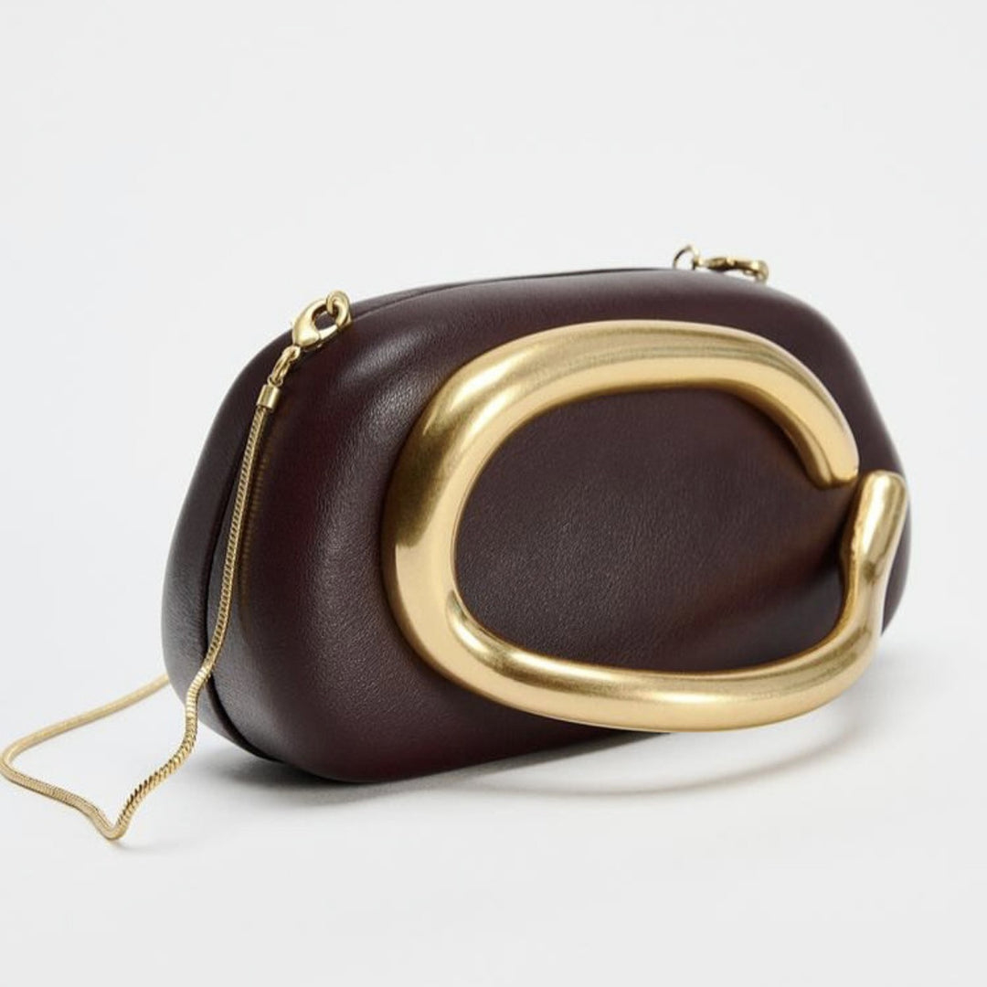 Statement Clutch with Sculptural Handle Bowlift