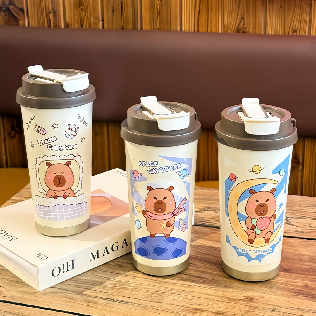 Ladies Insulated Drinking Bottle with Colorfully Designed Animal Motif Bowlift
