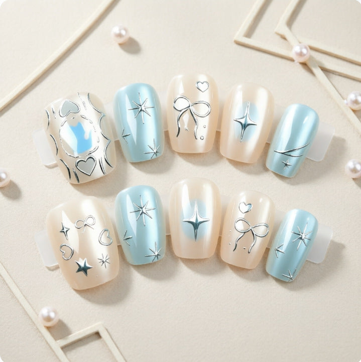 Artificial nails with elegant star design Bowlift