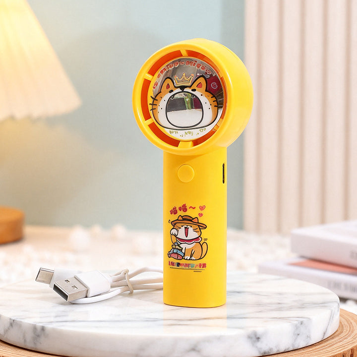 Ladies portable hand fan with cute summer design Bowlift