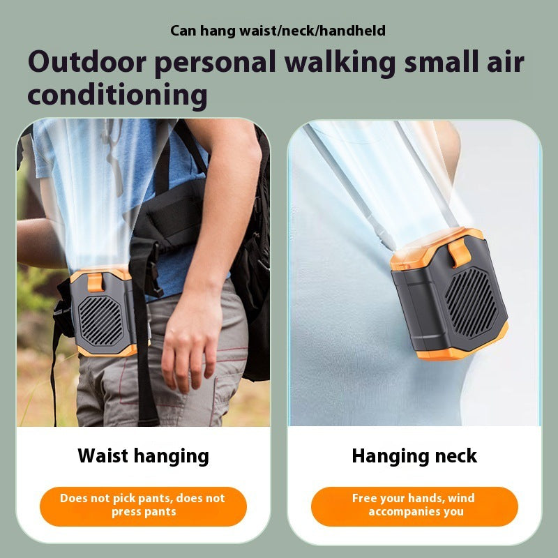 Unisex nan compact rechargeable waist fan with digital battery indicator and adjustable tilt foot Bowlift