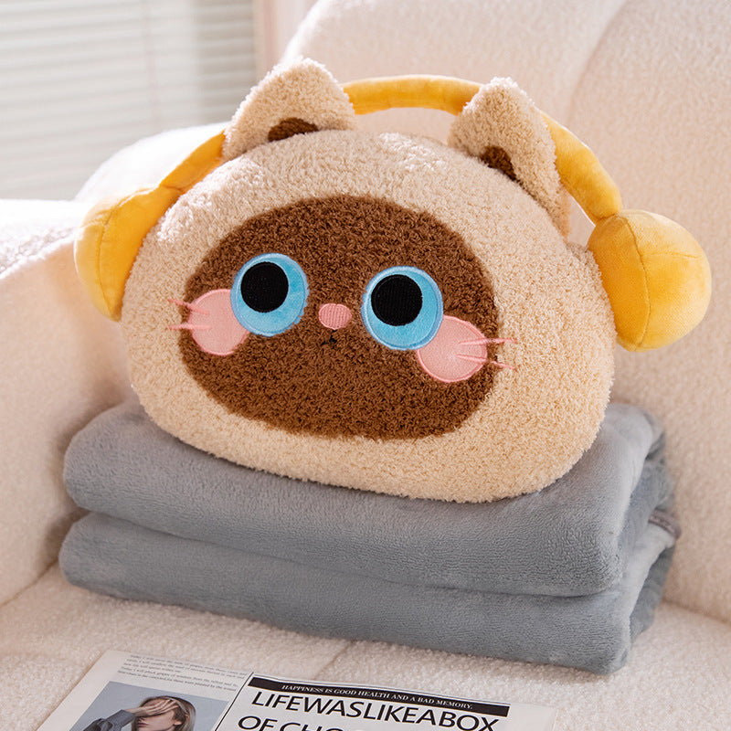 Cushion in cat shape with headphone design Bowlift