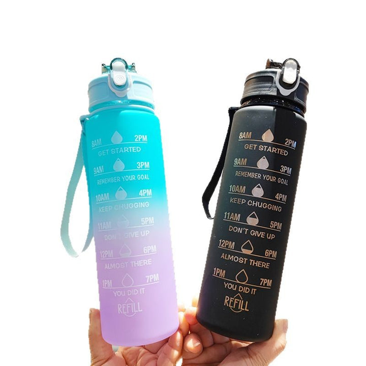 Women Motivating Water Bottle with Integrated Time Markers Bowlift