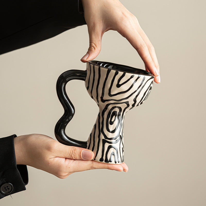 Artistic Flower-Shaped Ceramic Coffee Mug