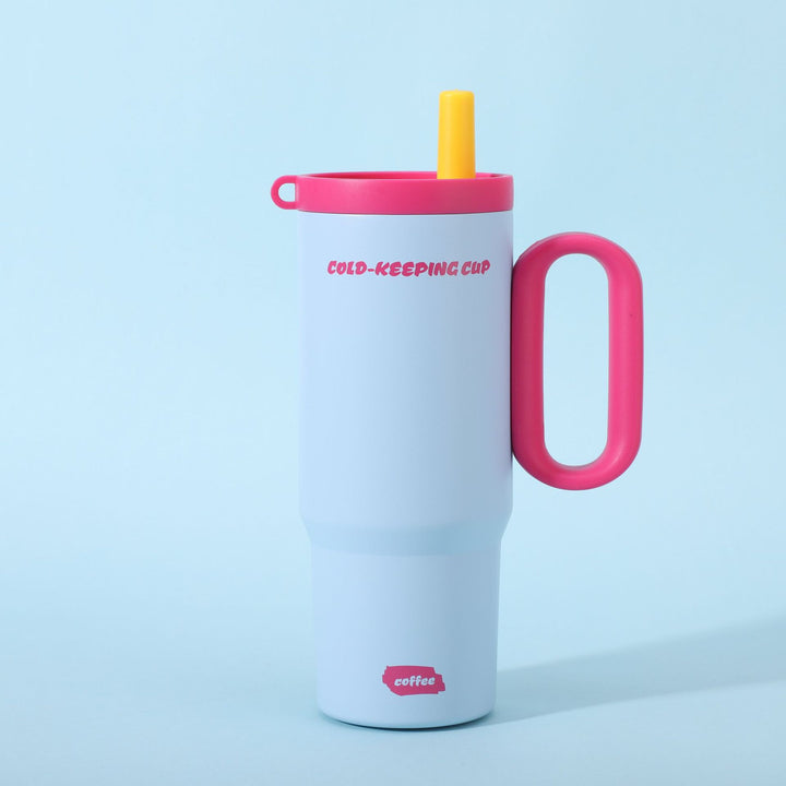 Ladies insulated coffee mug with carrying handle Bowlift