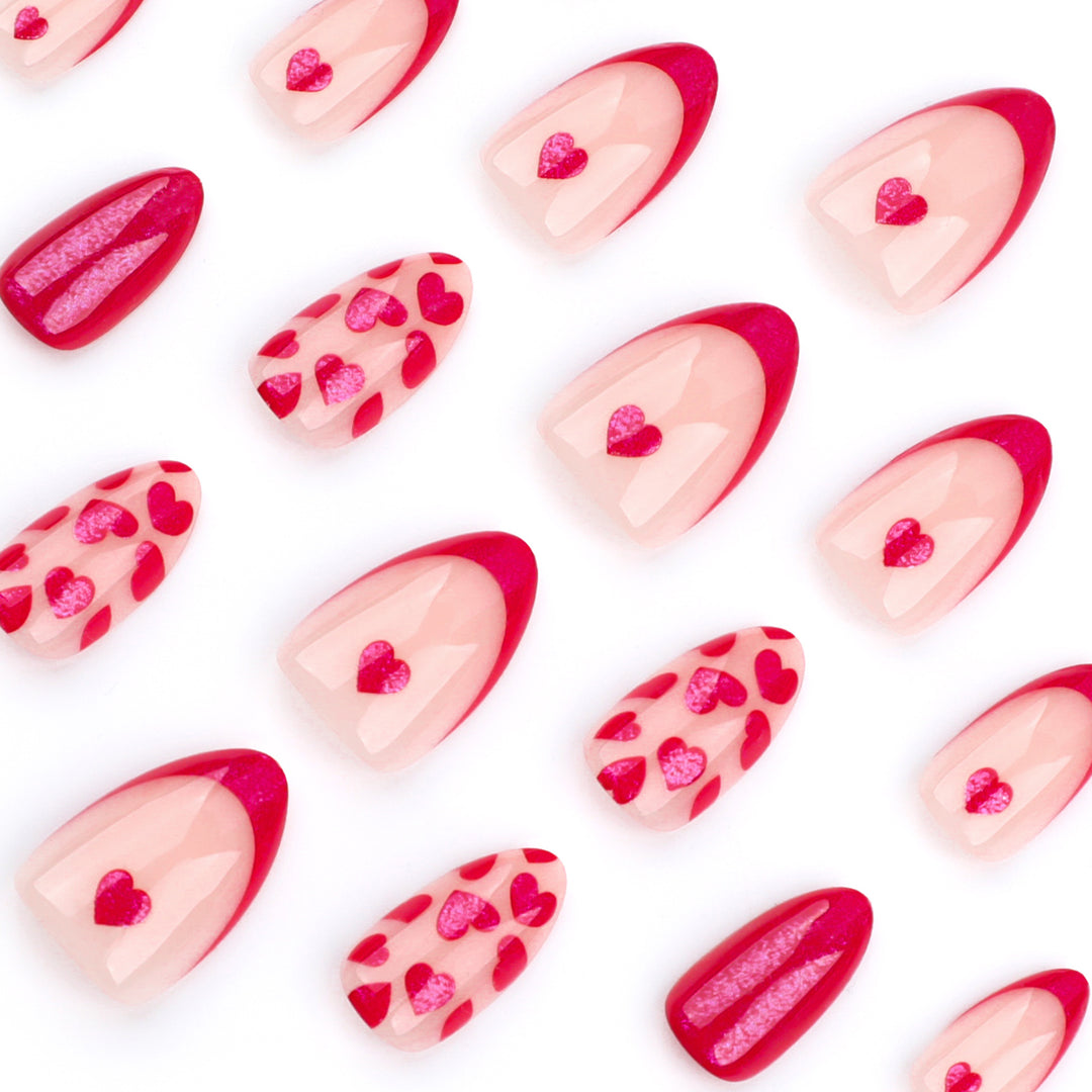 Artistic Cool Nail Art with Hearts Bowlift