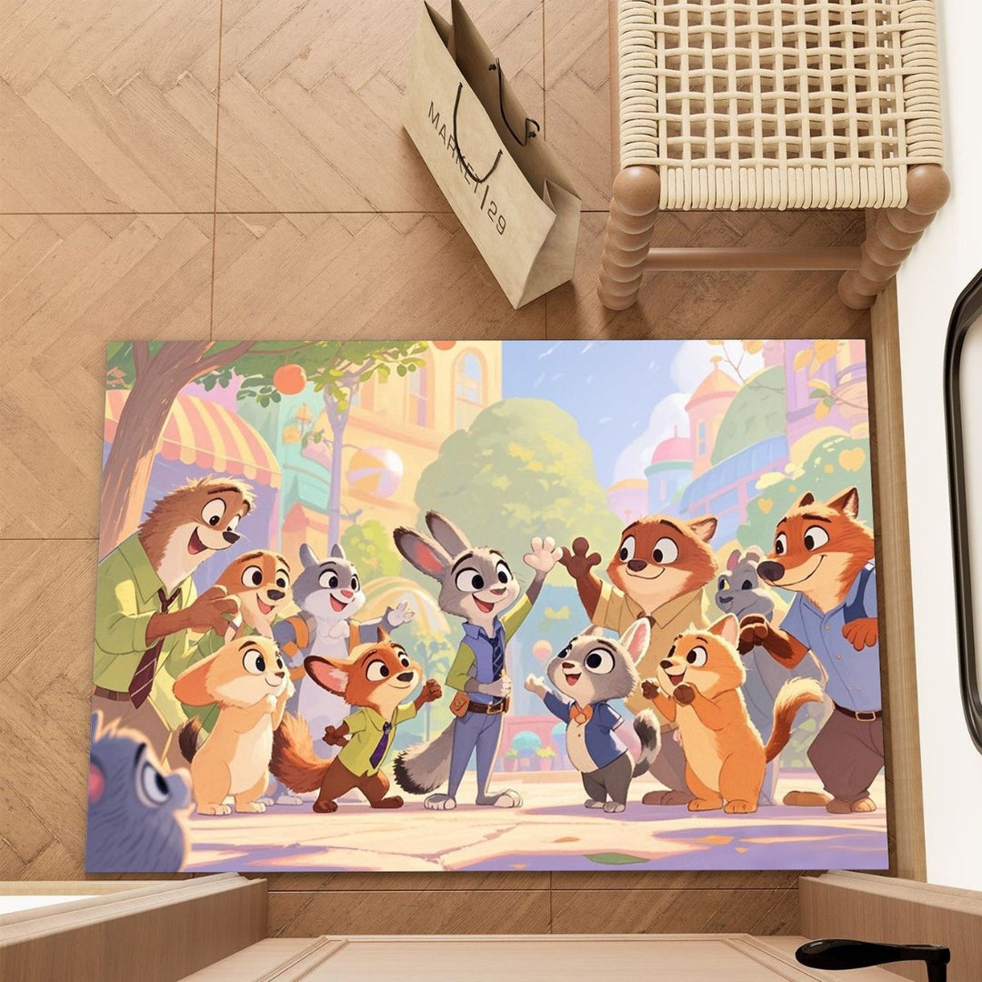 Cartoon-Themed Decorative Area Mat