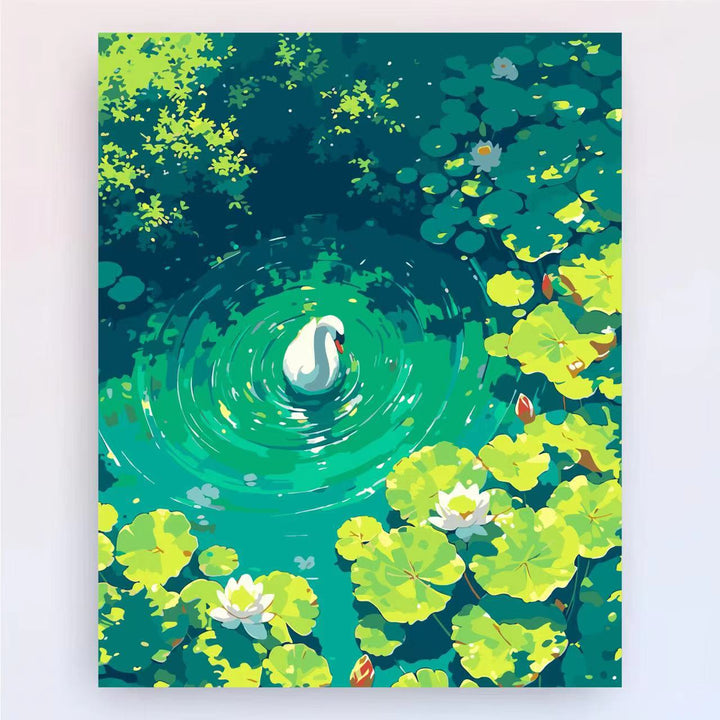 Contemporary Lotus Floral Canvas Art Print Bowlift