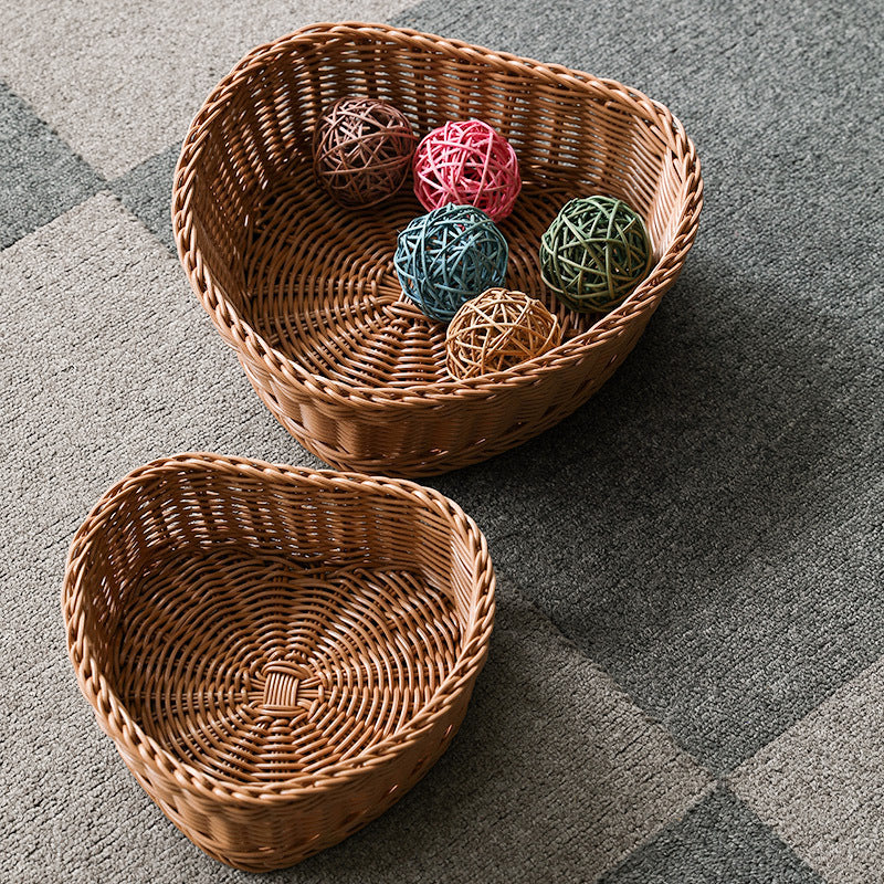 Heart-Shaped Woven Storage Basket Bowlift