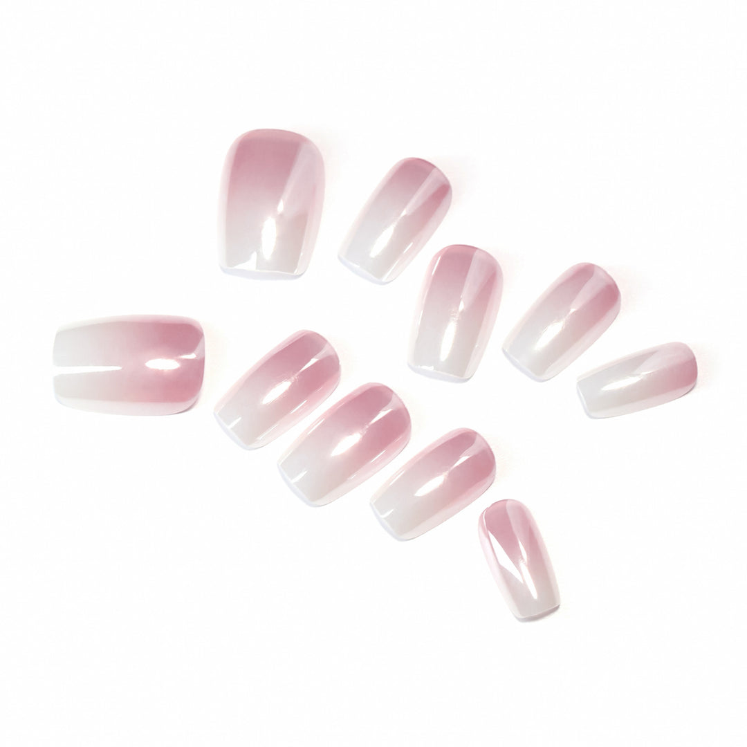 Artificial nail extensions in elegant ombre design Bowlift