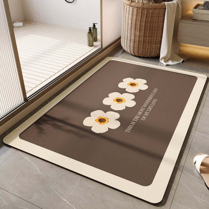Decorative Floral Bath Mat Bowlift