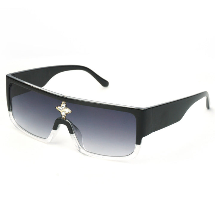 Women's sunglasses in futuristic oversized design with sparkling decor Bowlift