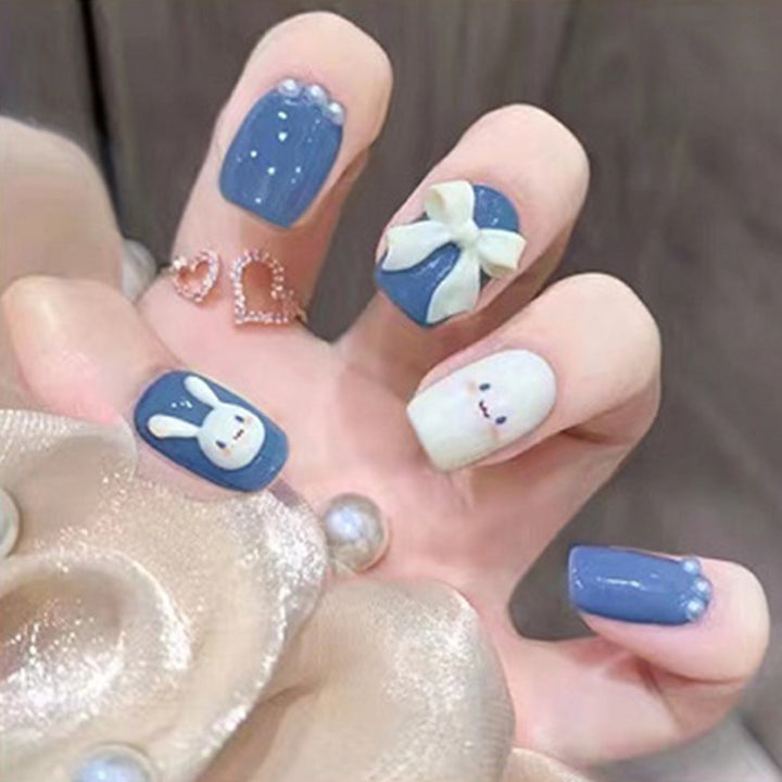 Artificial nail set with cute 3D design and luxurious decorations Bowlift