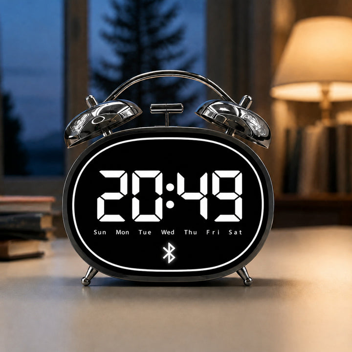 Digital Bluetooth table clock with large digits Bowlift