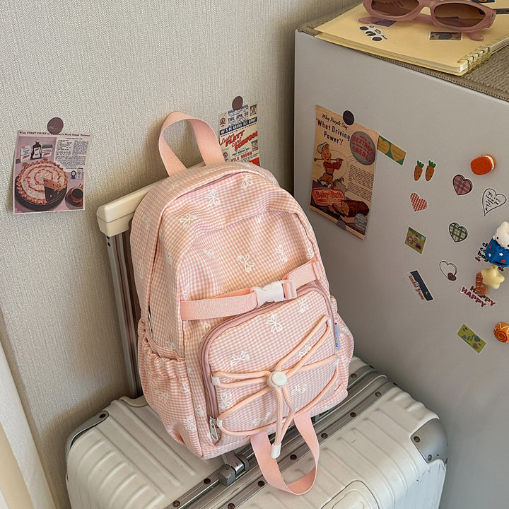 Cute Gingham Patterned Backpack