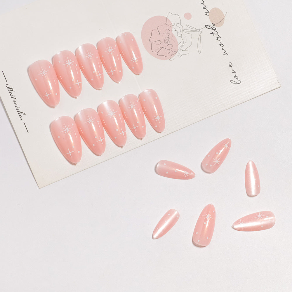 Premium Glittery Long Press-On Nails Bowlift