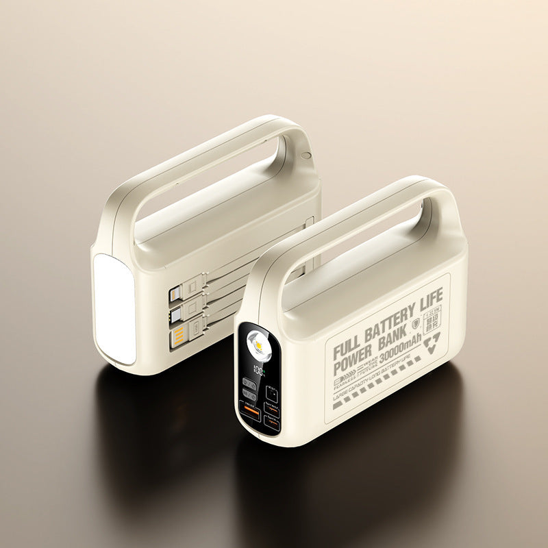 Portable power bank with integrated LED lighting and high capacity Bowlift
