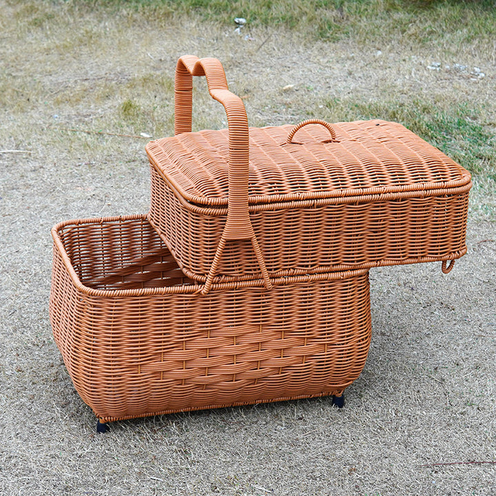 Women's storage basket with lid and handle Bowlift
