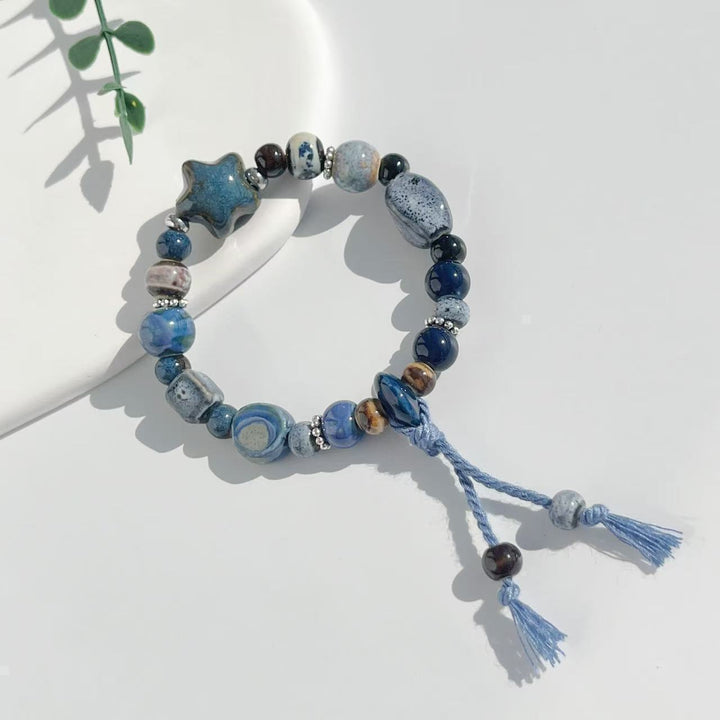 Handmade Stone Bead Stretch Bracelet Bowlift